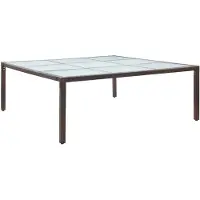 vidaXL Tuintafel 200x200x74 cm poly rattan bruin