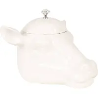 Clayre & Eef Witte Voorraadpot hoofd van koe 25*24*20 cm 6CE1042
