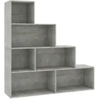 vidaXL Boekenkast/kamerscherm 155x24x160 cm bewerkt hout betongrijs