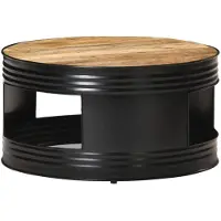 vidaXL Salontafel 68x68x36 cm massief ruw mangohout zwart