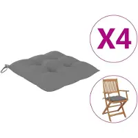 vidaXL Stoelkussens 4 st 40x40x7 cm oxford stof grijs