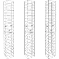 vidaXL Schanskorven 3 st 25x25x197 cm gegalvaniseerd staal