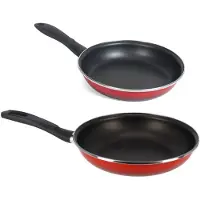 Gerimport 2x Formaten koekenpannen set Merida 24 en 28 cm diameter - Koekenpannen