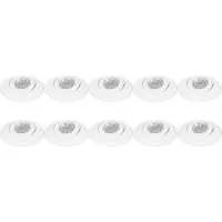 BES LED Spot Armatuur 10 Pack - Pragmi Nivas Pro - GU10 Inbouwspot - Rond - Wit - Aluminium - Trimless - Kantelbaar - Ø150mm