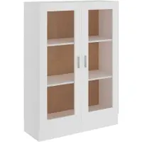 vidaXL Vitrinekast 82,5x30,5x115 cm bewerkt hout wit