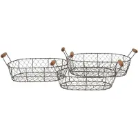 Clayre & Eef Bruine Manden (3) 42*27*15 / 38*23*14 / 34*19*13 cm 6Y3769