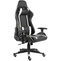 vidaXL Gamestoel draaibaar PVC wit