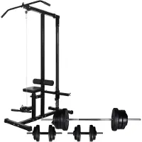 vidaXL Krachttoren met halterset 60,5 kg