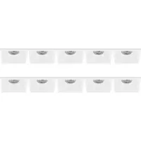 BES LED Spot Armatuur 10 Pack - Pragmi Pollon Pro - GU10 Inbouwspot - Vierkant - Wit - Aluminium - Verdiept - 82mm