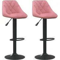 vidaXL Barkrukken 2 st fluweel roze