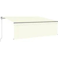 vidaXL Luifel automatisch met rolgordijn LED windsensor 4x3 m crème