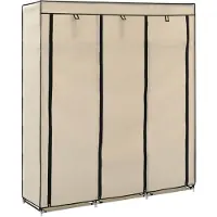 vidaXL Kledingkast met vakken en stangen 150x45x175 cm stof crème