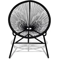 vidaXL Tuinmaanstoel poly rattan zwart
