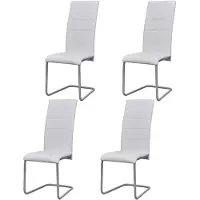 vidaXL Eetkamerstoelen zwevend met hoge leuning wit 4 st online kopen
