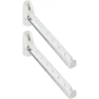 Leifheit Set van 2x stuks kledinghaken inklapbaar wit 31 cm - Kledinghangers