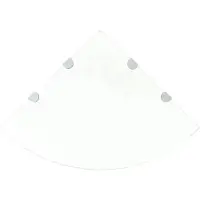 vidaXL Hoekschappen 2 st met chromen dragers 45x45 cm glas transparant
