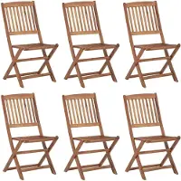 vidaXL Klapstoelen 6 stuks van massief acaciahout