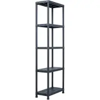 vidaXL Opbergrek 125 kg 60x30x180 cm kunststof zwart