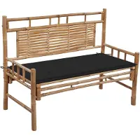 vidaXL Tuinbank met kussen 120 cm bamboe