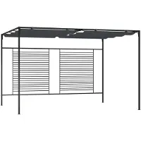 vidaXL Paviljoen met uitschuifbaar dak, 4x3x2,3 meter, antraciet, 180 g/m²