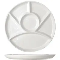 Cosy & Trendy 6x Wit gourmet/fondue/bbq rond bord 24 cm - Gourmetborden