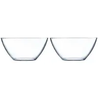 Luminarc 2x Salade serveerschalen rond glas 28 cm - Saladeschalen