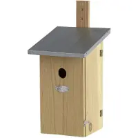 Best for birds 1x Vurenhouten vogelhuisjes/vogelhuizen 39 cm met kijkluik - Vogelhuisjes