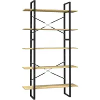 vidaXL Boekenkast met 5 schappen 100x30x175 cm massief grenenhout