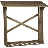 Intergard Houtberging haardhoutberging robuust voor haardhout met vloer 180x180x70cm