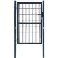 vidaXL 2D Poort (Enkel) Antracietgrijs 100x120 cm