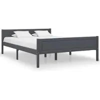 vidaXL Bedframe massief grenenhout grijs 160x200 cm