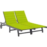 vidaXL Ligbed 2-persoons met kussens massief acaciahout grijs