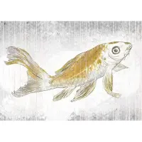 Overig Fotobehang Golden Koi - Geel - 2,80m X 400cm
