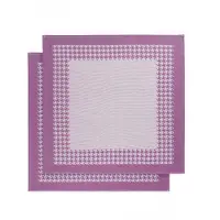 De Witte Lietaer Theedoek Pied De Poule Fuchsia (2 stuks)