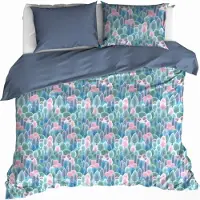 De Witte Lietaer Dekbedovertrek Bavaria II Country Blue Flanel-200 x 200 / 220 cm | 2-Persoons