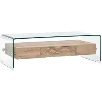 vidaXL Salontafel 98x45x31 cm gehard glas transparant