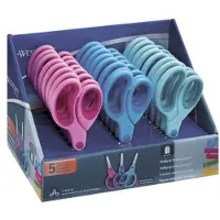 Blokker Schaar Westcott Kids 13cm Soft Grip Ronde Punt Assorti Display 24 Stuks