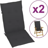 vidaXL Tuinstoelkussens rugleuning 2 st 120x50x2 cm stof antraciet
