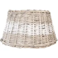 Clayre & Eef lampenkap band wit ø 38x22 cm / e27 - bruin, wit - rotan