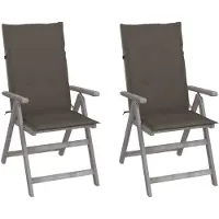 vidaXL Tuinstoelen 2 st verstelbaar met kussens massief acaciahout