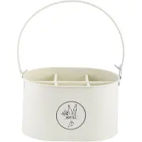 Esschert Design flessenkrat met opener 27,7 x 18 cm staal crème