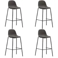 vidaXL Barstoelen 4 st stof donkergrijs