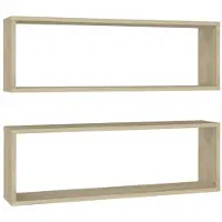 vidaXL Wandschappen kubus 2 st 80x15x26,5 cm bewerkt hout sonoma eiken
