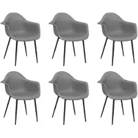 vidaXL Eetkamerstoelen 6 st PP grijs