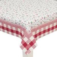 Clayre & Eef tafelkleed 100x100 cm - rood, brons - katoen, 100% katoen