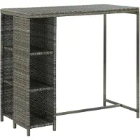 vidaXL - Bartafel - met - opbergrek - 120x60x110 - cm - poly - rattan - grijs