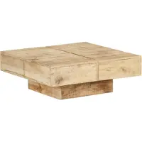 vidaXL - Salontafel - 80x80x28 - cm - massief - mangohout