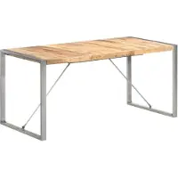vidaXL Eettafel 160x80x75 cm massief ruw mangohout