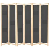 vidaXL Kamerscherm met 6 panelen 240x170x4 cm stof grijs