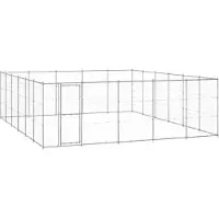 vidaXL Hondenkennel 36,3 m² gegalvaniseerd staal